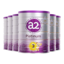 a2新西兰原装进口紫白金澳洲奶粉含天然a2蛋白营养婴幼儿配方牛奶粉 3段 (1岁以上) 900g 6罐