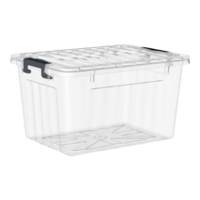 京喜  带轮塑料收纳箱 特大号 透明16L 38*28*22cm