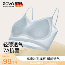 ROVO 女士透气凉感抑菌无痕美背运动文胸3件装 2X011