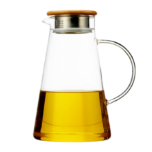青苹果耐热玻璃水壶烧水壶 可加热泡茶壶凉水壶 花茶冷水壶热水壶1.95升