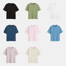 H&M 男装女装T恤四季通用基础款重磅棉质休闲圆领短袖上衣0608945 黑色 175/100 M