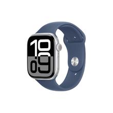 苹果 Apple Watch Series 10 智能手表 GPS款 46mm 银色 丹宁色橡胶表带 S/M