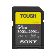 索尼（SONY）64GB SD存储卡 SF-G64T/T1 SF-G系列 TOUGH规格三防卡  读取300MB/S写入299MB/S 相机内存卡