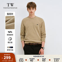 TEENIE WEENIE Men小熊男装雪尼尔毛衣男2024年秋冬圆领保暖针织衫 卡其色 180/XL