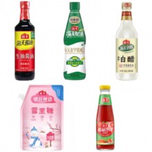 海天 调味品 4件（赠420ml料酒）酱油/老抽/耗油/白砂糖/番茄酱/白醋 多款任选