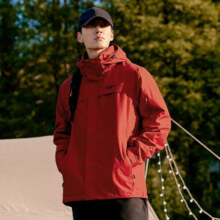 拓路者朱雀冲锋衣三合一男抓绒内胆硬壳户外防风夹克外套定制登山服春季 朱雀红-抓绒内胆 L