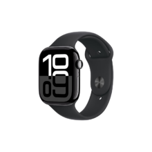 再降价、plus:Apple/苹果 Watch Series 10 智能手表GPS款46毫米亮黑色铝金属表壳黑色运动型表带M/L MX273CH/B