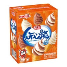 限13号：meiji 明治 开心旋 迷你雪糕筒 牛奶+巧克力+牛奶巧克力味 38g*6个 盒装
