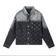 20点：gxg.jeans 男装满印老花外套 夹棉牛仔夹克
