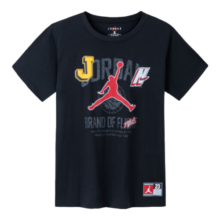 JordanNIKE耐克童装男女童短袖T恤JORDAN夏季儿童上衣 正黑色 120(6)