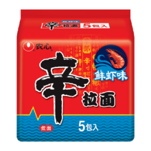88VIP、农心辛拉面鲜虾味方便面120g*5