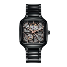 雷达（RADO）檀健次同款瑞士手表真我“黑方”高科技陶瓷中性机械腕表镂空表盘