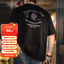 马登 工装 美式复古印第安烫鞣印花t恤纯棉短袖Tee 黑色 L