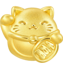 周生生黄金转运珠Charme宝贝文化祝福招财福猫不含绳92307C