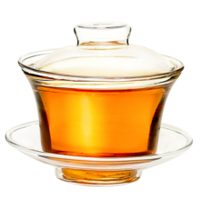 金镶玉 玻璃茶杯 玻璃盖碗 高硼硅耐热防爆泡茶碗 三才盖碗±150ml