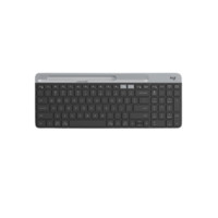 罗技 logitech K580 101键 2.4G蓝牙 优联 双模无线薄膜键盘 黑色 无光