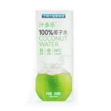 再降价：汁多乐 100%纯椰子水250ml*10瓶