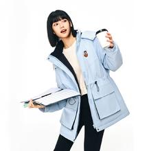 安踏 ANTA 速暖羽绒服女冬季四防中长工装派克服外套夹克
