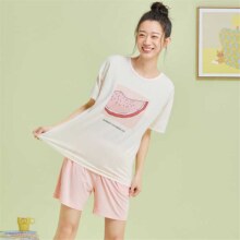 都市丽人 短袖短裤甜美亲肤女士家居服套装