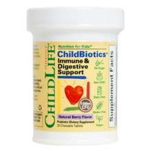 ChildLife童年时光益生菌咀嚼片0防腐儿童益生菌婴幼儿树莓味1岁+30片/瓶187元 (券后省0.95)