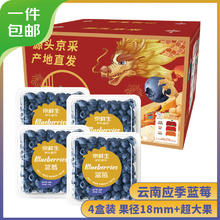 京鲜生 国产蓝莓 4盒装 果径18mm+ 新鲜水果 源头直发包邮