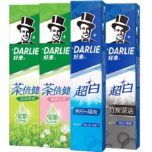 88VIP：DARLIE好来(原黑人) 牙膏超白茶家庭家用套装190g*4支