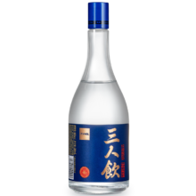 plus会员:江小白 三人饮 清香白酒 46度 500mL 单瓶 口粮酒粮食酒