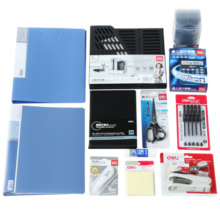 得力（deli）新员工入职套装办公套装办公用品出入职场风收纳资料架桌面收纳时尚礼盒套装开工神器礼物 新人入职套装14件套-9667