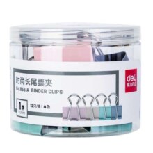 12只（宽：19mm  可夹75张纸）-TP515 得力多规格彩色长尾票夹*2件