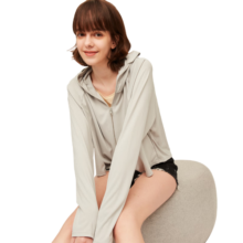 OhSunny防晒衣女宽松透气连帽披肩衫开车防晒服薄外套 气质灰 M