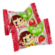 不二家官方旗舰店婚庆喜糖水果草莓味夹心棉花糖1kg散装批发糖果