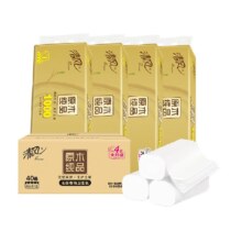 需福袋：清风卷纸金装4层100克40卷无芯卷纸
