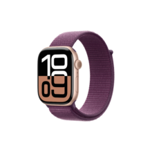 Apple/苹果 Watch Series 10 智能手表GPS款46毫米玫瑰金色铝金属表壳梅子色回环式运动表带MX2C3CH/B
