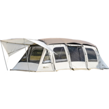 牧高笛（MOBIGARDEN）揽盛帐篷 户外露营两室一厅大空间防风防雨多门大前厅隧道帐篷 揽盛4杆/晨雾白