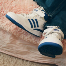 adidas FORUM MID休闲中帮篮球运动板鞋男女阿迪达斯官方三叶草 白/蓝 43