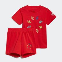adidas 阿迪达斯 棉质舒适百搭透气男小童圆领短袖运动套装童装