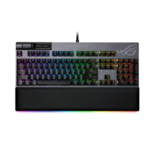 玩家国度ROG耀光2幻 机械键盘 有线游戏键盘  客制化 NX冰川蓝轴  RGB104键 全键热插拔 PBT键帽带掌托黑色