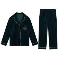 伊维斯 【高奢丝绒两件套家居服】翻领护暖居家上下套装女士睡衣幸运红