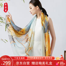 织锦楼 桑蚕丝薄款防晒丝巾女真丝围巾杭州丝绸装饰时尚印花披肩礼盒装 英伦链条