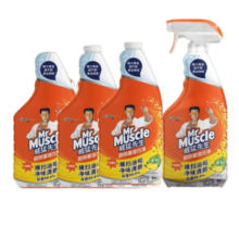 威猛先生（Mr Muscle）厨房重油污净 大瓶超值家庭装 柠檬香型 厨房油污清洁 餐厅油烟净 650g*4瓶