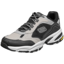 斯凯奇（Skechers）男鞋休闲鞋 潮流百搭复古老爹鞋 厚底增高鞋男士运动鞋237145 灰色/黑色/GYBK 42.5