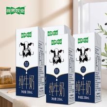 视界牧业 全脂纯牛奶学生营养早餐牛奶 生牛乳200ml*4盒/箱