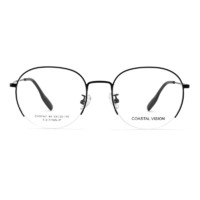 镜宴 &essilor 依视路 CV07441BK 黑色金属眼镜框+钻晶A4系列 1.60折射率 非球面镜片