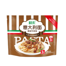 鲜禾意大利面香辣黑椒牛肉味 意面免煮面条湿面拌面含酱包 696g/袋装