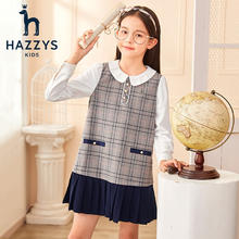 HAZZYS 女童翻领百褶连衣裙