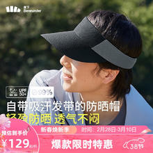 蕉下 男士空顶防晒帽网球帽遮阳帽子女防紫外线太阳帽吸汗DS56724 漫暮黑
