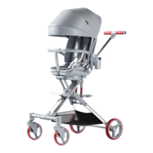普洛可（PLAYKIDS）遛娃神器X6-4可坐可躺睡婴儿车儿童折叠高景观溜娃手推车 X6-4保时灰
