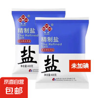 京喜自营-专用品牌 鲁晶精制盐加碘未加碘食用盐 400g*2袋
