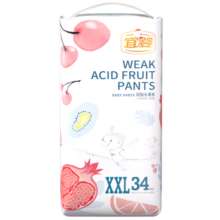 宜婴 弱酸水果全包臀小内裤XXL34片敏感肌适用拉拉裤超薄透气尿不湿