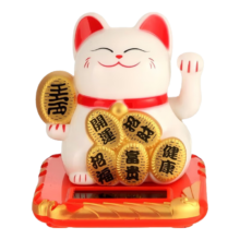 财运多多 太阳能自动招手招财猫